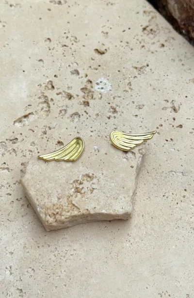 Adornia Winged Stud Earrings In Metallic
