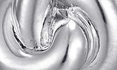 Adornia Silver Plated Chubby Knot Stud Earrings In Metallic