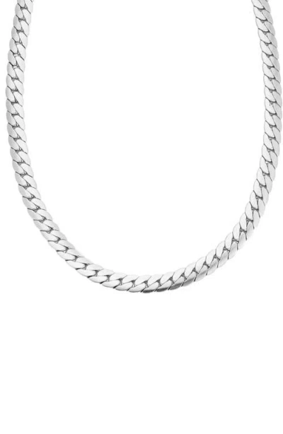 Adornia Herringbone Chain Necklace In Metallic