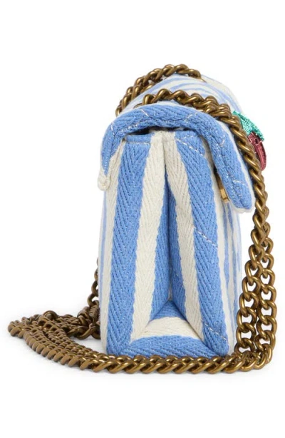 Kurt Geiger London Kensington Stripe Shoulder Bag In Blue