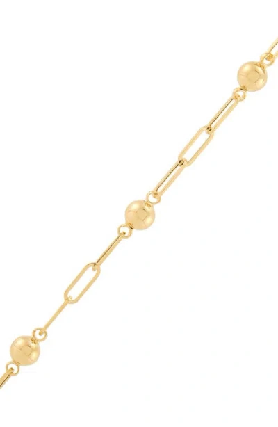 Frankie & Zoe 10k Yellow Gold Beaded Station Chain Bracelet In Gold