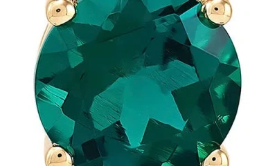 Frankie & Zoe 10k Yellow Gold Lab Grown Emerald & Lab Grown Diamond Pendant Necklace In Gold