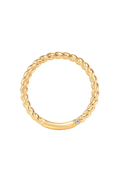 Frankie & Zoe 14k Yellow Gold Lab Grown Diamond Twisted Band Stackable Ring In Gold