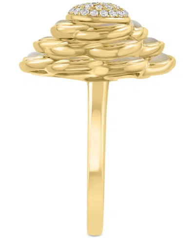Effy Collection Effy Mother Of Pearl & Diamond (1/5 Ct. T.w.) Flower Statement Ring In 14k Gold In Gold
