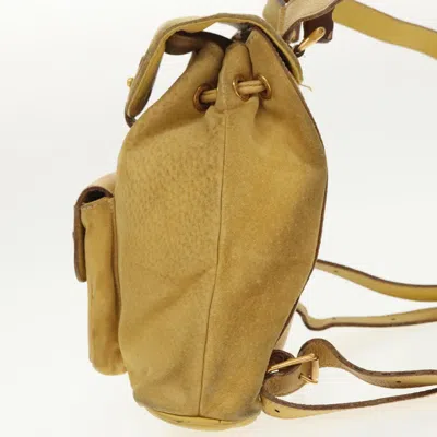 Pre-owned Gucci Bamboo Yellow Leather Backpack Bag ()