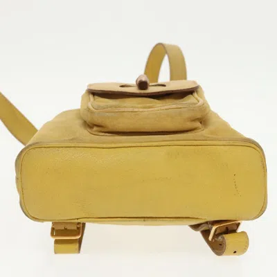 Pre-owned Gucci Bamboo Yellow Leather Backpack Bag ()