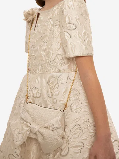 Dress & Fleur Girls Elegant Dress With Matching Bag In White