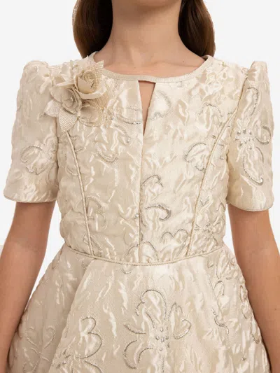 Dress & Fleur Girls Elegant Dress With Matching Bag In White