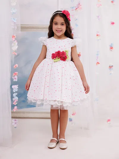 Dress & Fleur Girls Dress With Headband In White