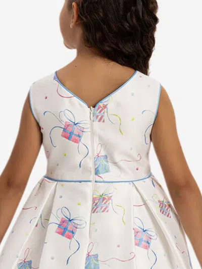 Dress & Fleur Girls Party Dress With Bag In White