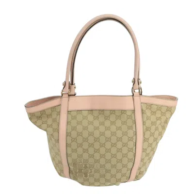 Pre-owned Gucci Gg Canvas Beige Canvas Tote Bag ()