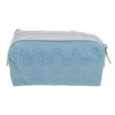 Pre-owned Gucci Gg Canvas Blue Canvas Clutch Bag ()