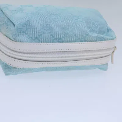 Pre-owned Gucci Gg Canvas Blue Canvas Clutch Bag ()