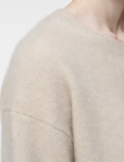 Joseph Brushed Cashmere Round Neck Jumper In Neutral