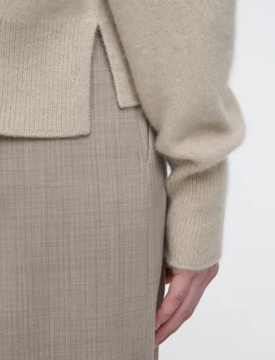 Joseph Brushed Cashmere Round Neck Jumper In Neutral