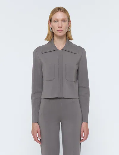 Joseph Milano Knit Stretch Short Jacket In Gray