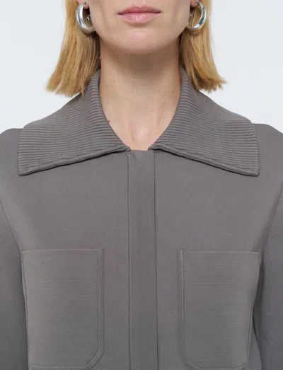 Joseph Milano Knit Stretch Short Jacket In Gray