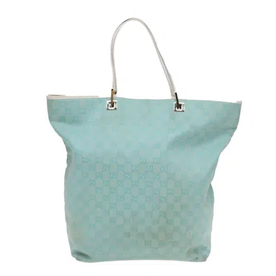 Pre-owned Gucci Gg Canvas Blue Canvas Tote Bag ()