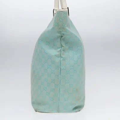 Pre-owned Gucci Gg Canvas Blue Canvas Tote Bag ()