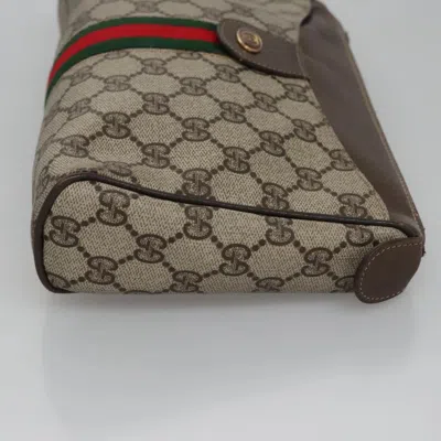 Pre-owned Gucci Ophidia Beige Canvas Clutch Bag ()