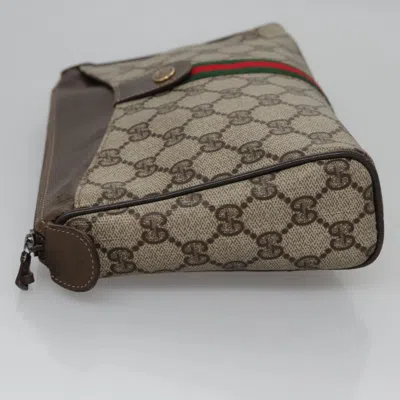 Pre-owned Gucci Ophidia Beige Canvas Clutch Bag ()