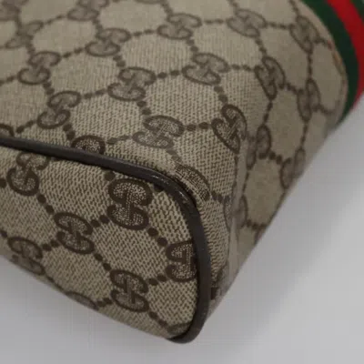 Pre-owned Gucci Ophidia Beige Canvas Clutch Bag ()
