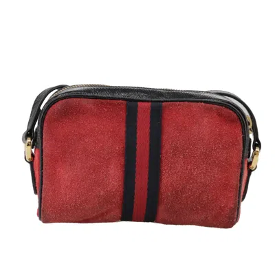 Pre-owned Gucci Ophidia Red Suede Shoulder Bag ()
