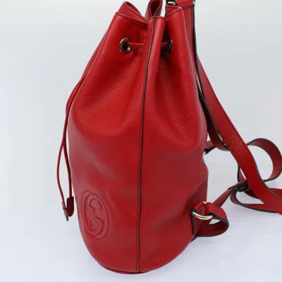 Pre-owned Gucci Soho Red Leather Backpack Bag ()