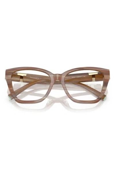 Tiffany & Co . 52mm Cat Eye Optical Glasses In Brown
