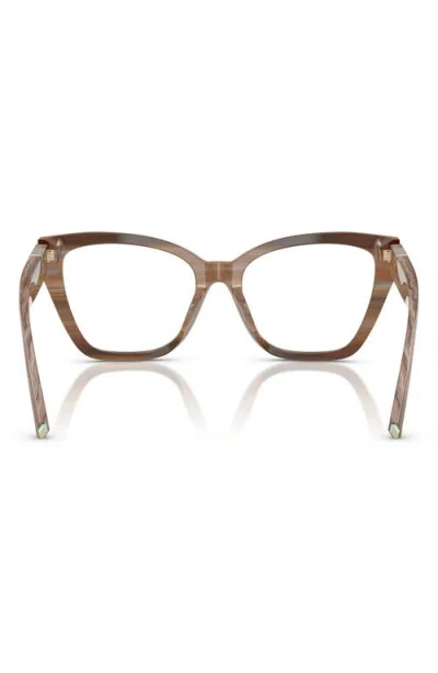 Tiffany & Co . 52mm Cat Eye Optical Glasses In Brown