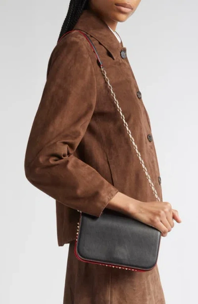 Christian Louboutin Small Paloma Leather Clutch In Black