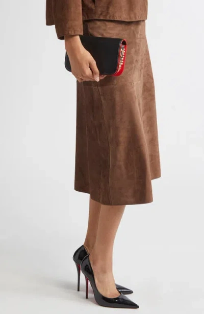 Christian Louboutin Small Paloma Leather Clutch In Black