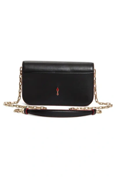 Christian Louboutin Small Paloma Leather Clutch In Black
