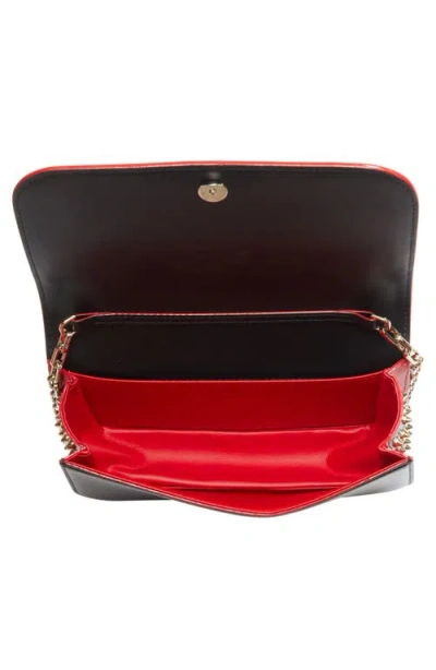 Christian Louboutin Small Paloma Leather Clutch In Black