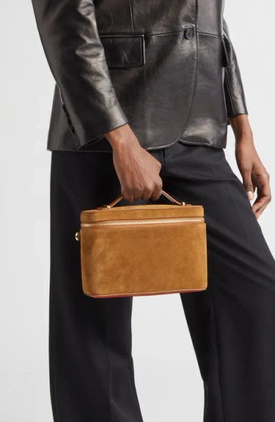 Christian Louboutin Djanis Suede Crossbody Vanity Case In Brown