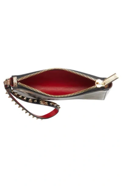 Christian Louboutin Mini Cabata Soft Leather Pouch In Brown