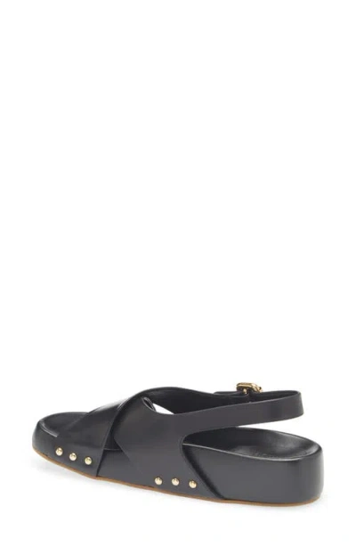 Chloé Mae Paddington Leather Crisscross Sandals In Black