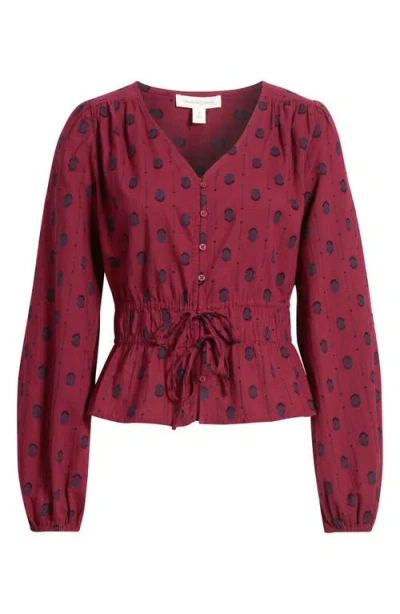 Treasure & Bond Tied Peplum Top In Brown