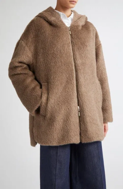 Max Mara Spacefe Reversible Down Coat In Brown