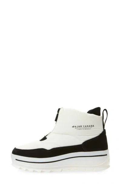 Pajar Gala Front Zip Waterproof Platform Ankle Bootie In White