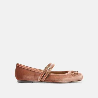 Dolce Vita Gibsen Ballet Flats Dk Rose Velvet In Brown