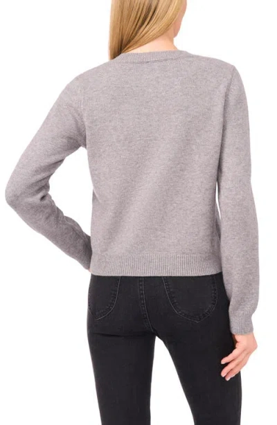 Cece Ribbon Applique Cardigan In Gray