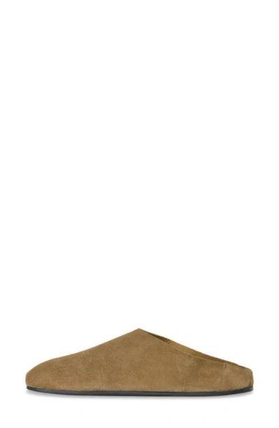 The Row Beige Hudson Suede Slide Loafers In Green