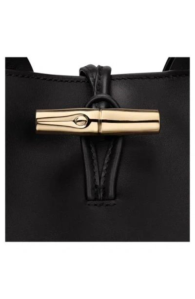 Longchamp Mini Structured Top Handle Bag With Detachable Strap In Black