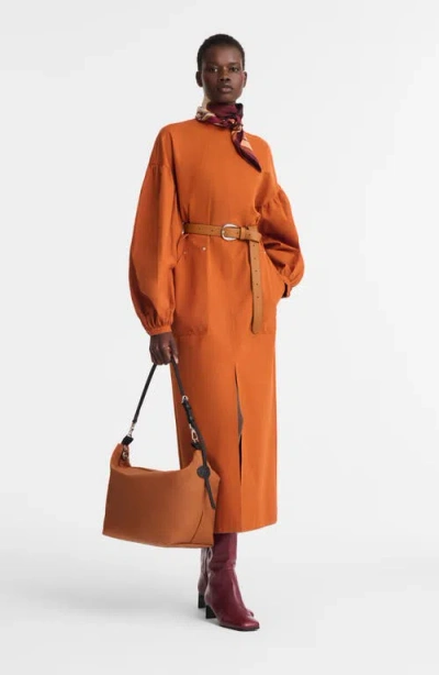 Longchamp Le Slouchy Rider-medal Shoulder Bag In Brown