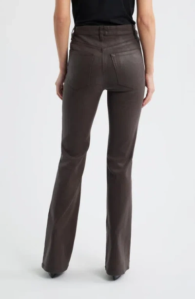 Frame The Reboot Coated High Waist Bootcut Jeans In Brown