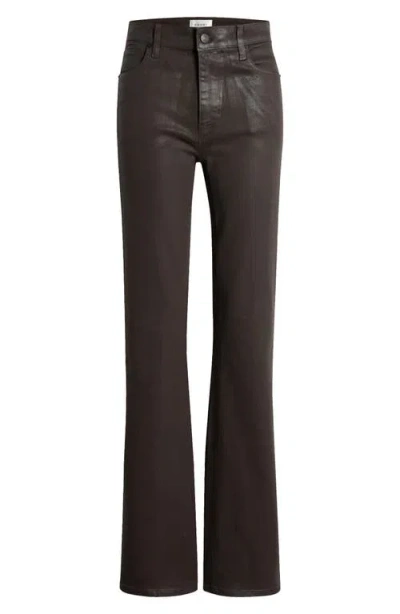 Frame The Reboot Coated High Waist Bootcut Jeans In Brown