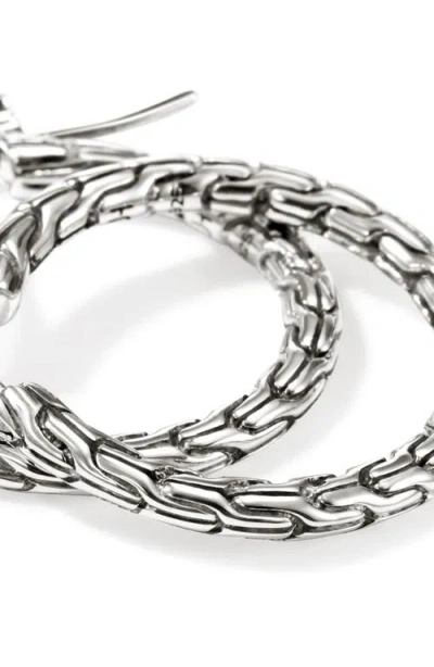 John Hardy Sterling Silver Jh Essentials Chain Motif Hoop Earrings In Metallic