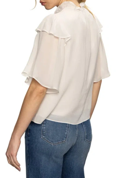 Sanctuary Deja Vu Ruffle Flutter Sleeve Button-up Shirt In White