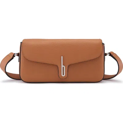 Behno Claudia Pebble Leather Crossbody Bag In Brown